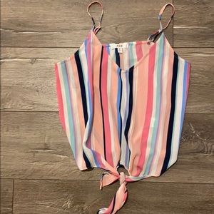 Chiffon stripped tank